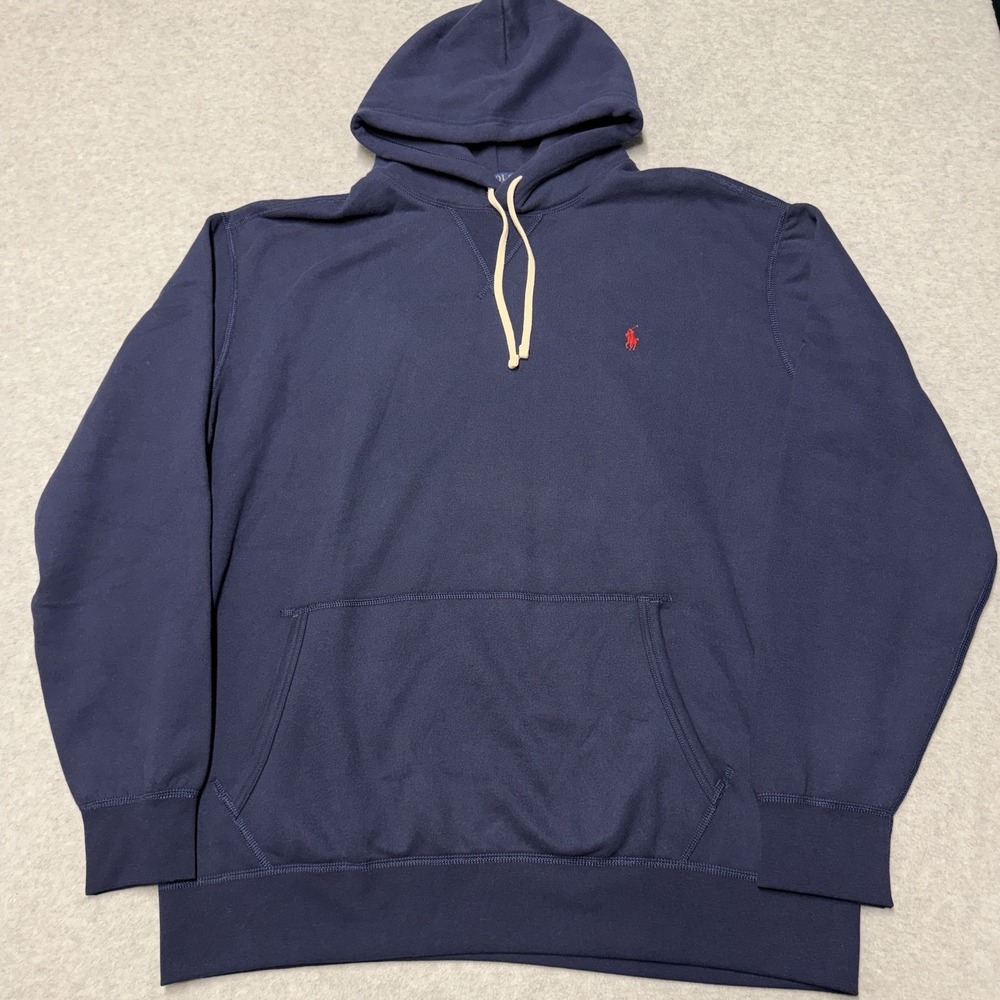Polo Ralph Lauren Hoodie Mens XLT Blue RL Fleece Pullover Pony Logo Big & Tall